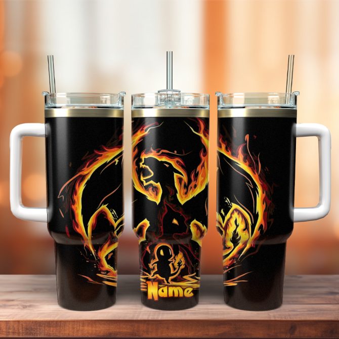Charmeleon Pokemon Anime Christmas Custom Stanley Quencher 40Oz Stainless Steel Tumbler