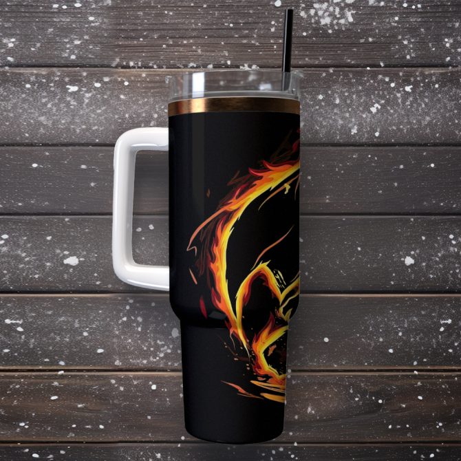 Charmeleon Pokemon Anime Christmas Custom Stanley Quencher 40Oz Stainless Steel Tumbler - Image 3