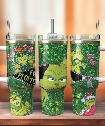 Green Monster Christmas Grinch Movies Custom Stanley Quencher 40Oz Stainless Steel Tumbler With Handle
