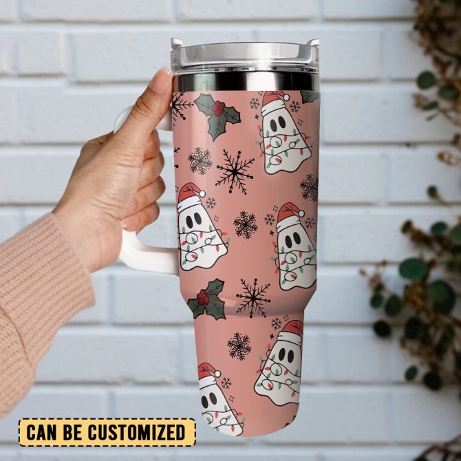 Christmas Ghost Custom Stanley Quencher 40Oz Stainless Steel Tumbler - Image 4