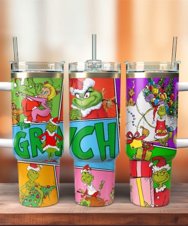 The Grinch Movies Christmas Custom Stanley Quencher 40Oz Stainless Steel Tumbler With Handle