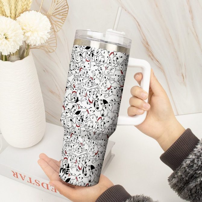 101 Dalmatians Movies Custom Stanley Quencher 40Oz Stainless Steel Tumbler With Handle - Image 2