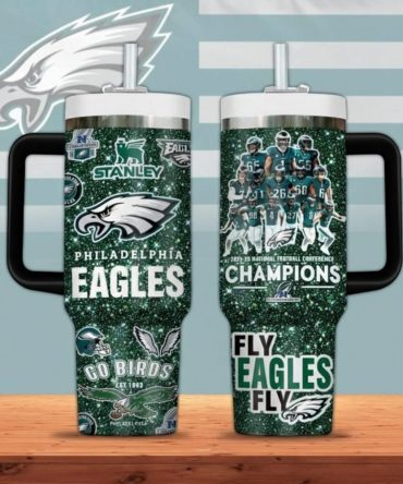 Philadelphia Eagles Nfl Sports Custom Stanley Quencher 40Oz Stainless Steel Tumbler With Handle