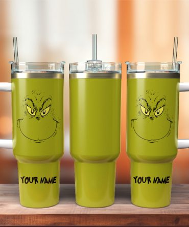 The Grinch Movies Christmas Custom Stanley Quencher 40Oz Stainless Steel Tumbler With Handle