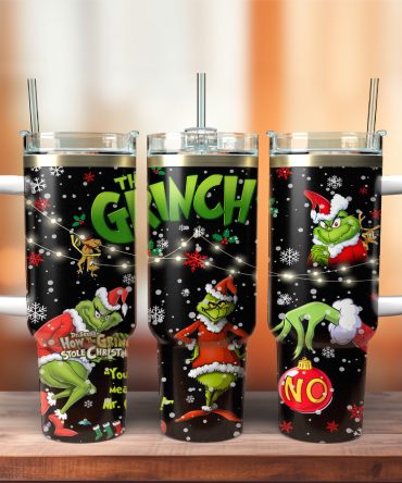 The Grinch Movies Christmas Custom Stanley Quencher 40Oz Stainless Steel Tumbler With Handle