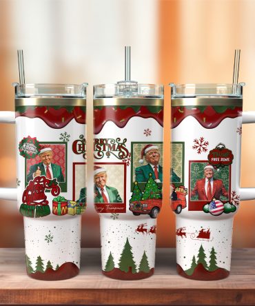Donald Trump Christmas Custom Stanley Quencher 40Oz Stainless Steel Tumbler With Handle