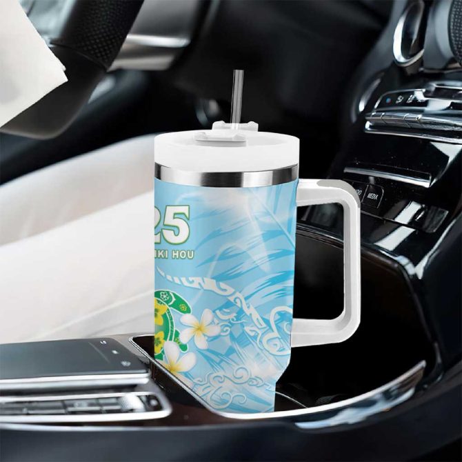 2025 Aloha Hawaii Tropical Flowers And Honu Custom Stanley Quencher 40Oz Stainless Steel Tumbler With Handle - Image 8