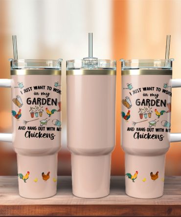 Chickens Custom Stanley Quencher 40Oz Stainless Steel Tumbler With Handle