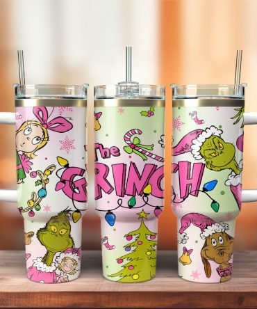 The Grinch Movies Christmas Custom Stanley Quencher 40Oz Stainless Steel Tumbler With Handle