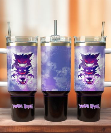 Gengar Pokemon Anime Custom Stanley Quencher 40Oz Stainless Steel Tumbler With Handle