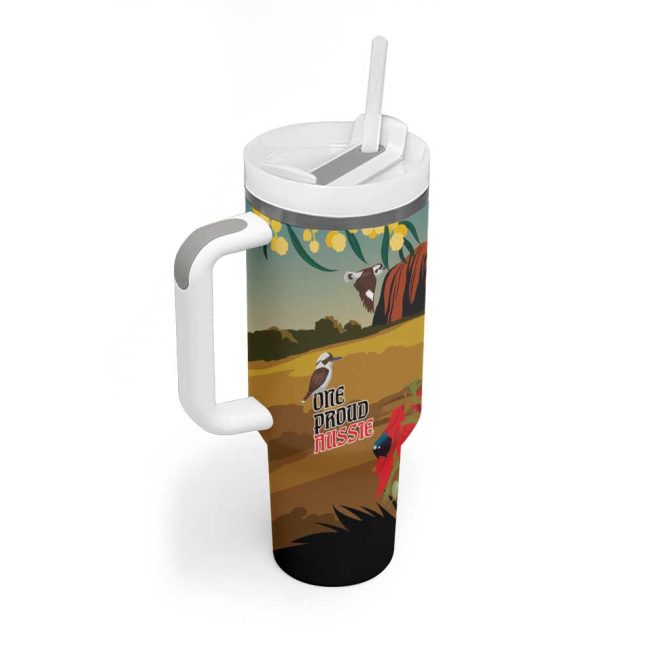 26 January One Proud Aussie Kangaroo And Koala Happy Australia Day Custom Stanley Quencher 40Oz Stainless Steel Tumbler With Handle - Image 3
