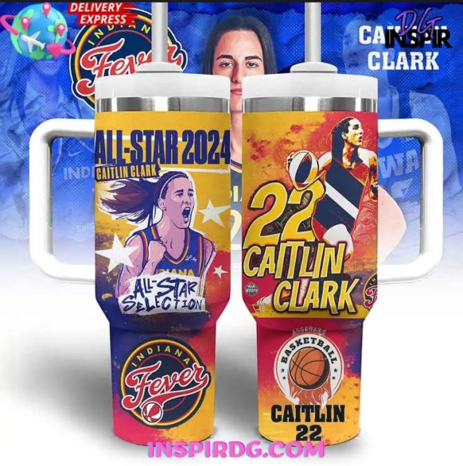 Caitlin Clark All-Star 2024 Ncaa Custom Stanley Quencher 40Oz Stainless Steel Tumbler