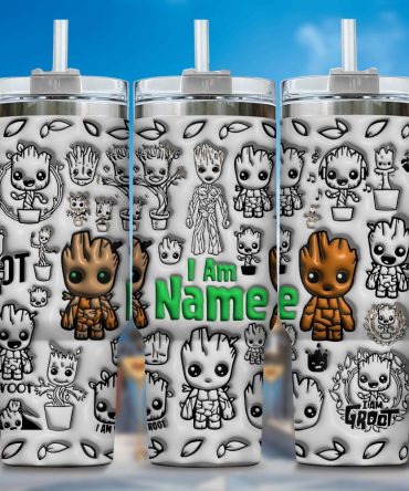 3D Baby Groot Cartoon Custom Stanley Quencher 40Oz Stainless Steel Tumbler With Handle