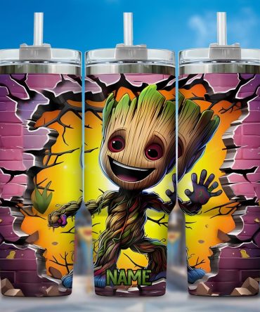 3D Baby Groot Cartoon Custom Stanley Quencher 40Oz Stainless Steel Tumbler With Handle