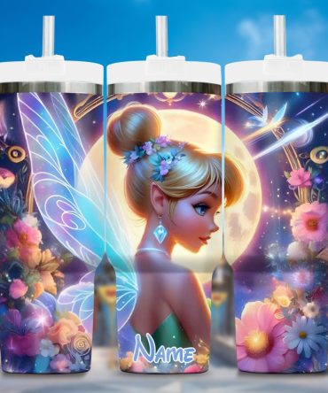 3D Fairy Tinkerbell Cartoon Custom Stanley Quencher 40Oz Stainless Steel Tumbler With Handle