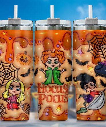 3D Hocus Pocus Movies Custom Stanley Quencher 40Oz Stainless Steel Tumbler With Handle