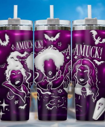 3D Hocus Pocus Movies Custom Stanley Quencher 40Oz Stainless Steel Tumbler With Handle