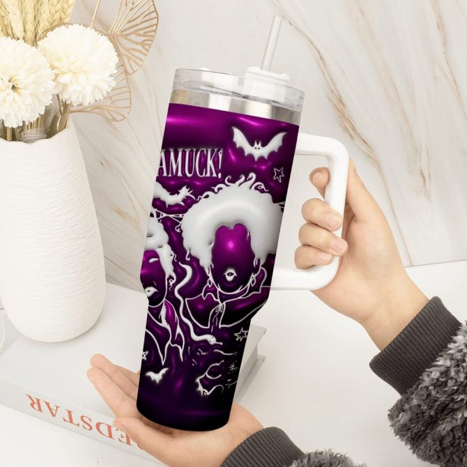 3D Hocus Pocus Movies Custom Stanley Quencher 40Oz Stainless Steel Tumbler With Handle - Image 4