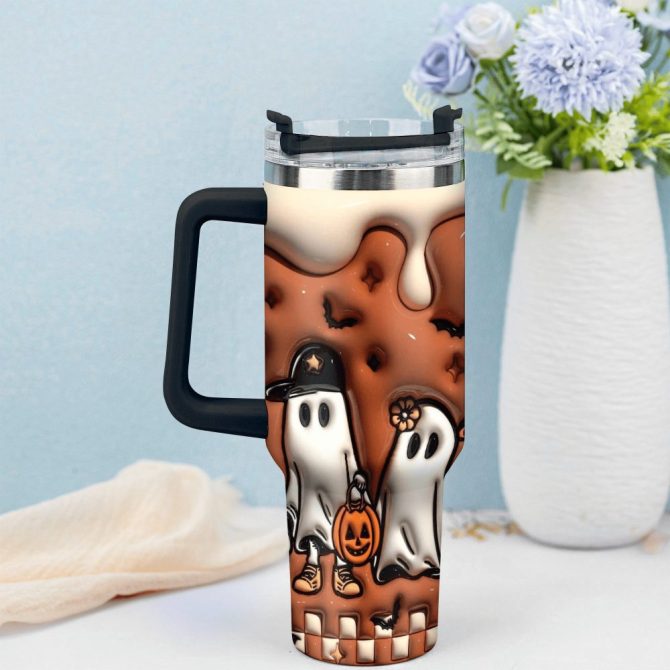 3D Horror Movies Custom Stanley Quencher 40Oz Stainless Steel Tumbler With Handle - Image 4
