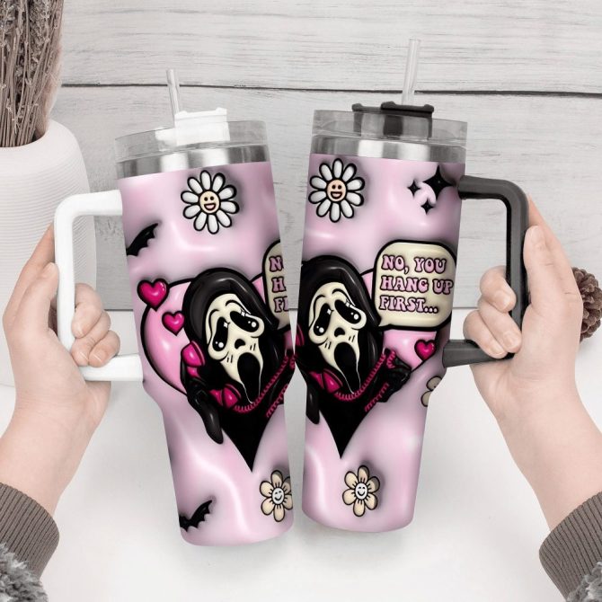 3D Horror Movies Custom Stanley Quencher 40Oz Stainless Steel Tumbler With Handle - Image 4