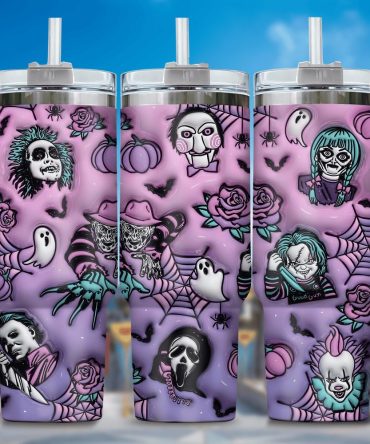 3D Horror Movies Custom Stanley Quencher 40Oz Stainless Steel Tumbler With Handle