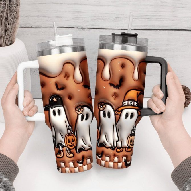 3D Horror Movies Custom Stanley Quencher 40Oz Stainless Steel Tumbler With Handle - Image 2