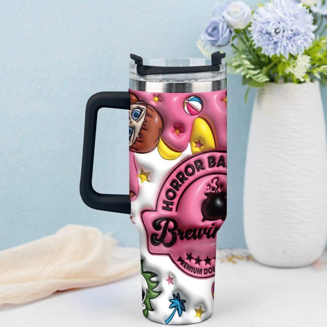 3D Horror Movies Custom Stanley Quencher 40Oz Stainless Steel Tumbler With Handle - Image 4