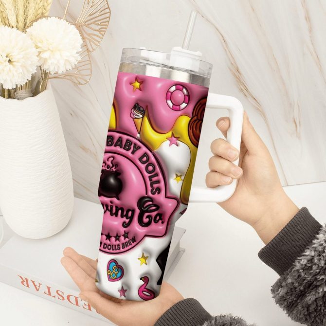 3D Horror Movies Custom Stanley Quencher 40Oz Stainless Steel Tumbler With Handle - Image 2