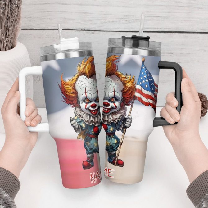 3D Horror Movies Custom Stanley Quencher 40Oz Stainless Steel Tumbler With Handle - Image 5