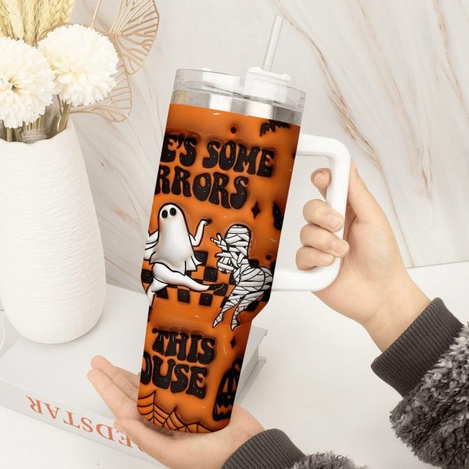 3D Horror Movies Custom Stanley Quencher 40Oz Stainless Steel Tumbler With Handle - Image 4