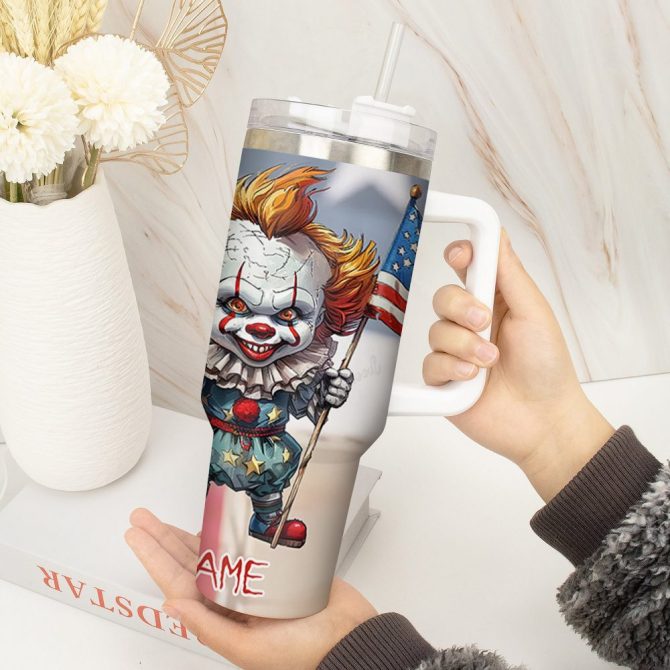 3D Horror Movies Custom Stanley Quencher 40Oz Stainless Steel Tumbler With Handle - Image 3