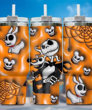 3D Jack And Sally Movies Custom Stanley Quencher 40Oz Stainless Steel Tumbler With Handle