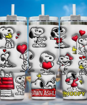 3D Snoopy Cartoon Custom Stanley Quencher 40Oz Stainless Steel Tumbler With Handle