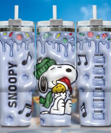 3D Snoopy Cartoon Custom Stanley Quencher 40Oz Stainless Steel Tumbler With Handle
