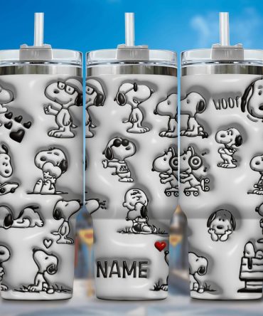 3D Snoopy Cartoon Custom Stanley Quencher 40Oz Stainless Steel Tumbler With Handle