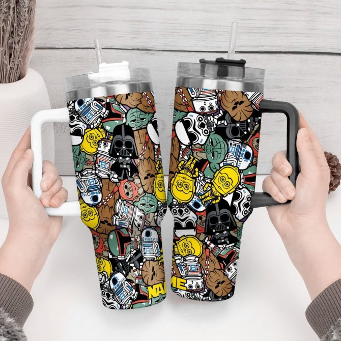 3D Star War Movies Custom Stanley Quencher 40Oz Stainless Steel Tumbler With Handle - Image 2