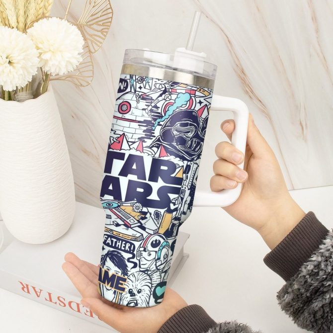 3D Star War Movies Custom Stanley Quencher 40Oz Stainless Steel Tumbler With Handle - Image 6