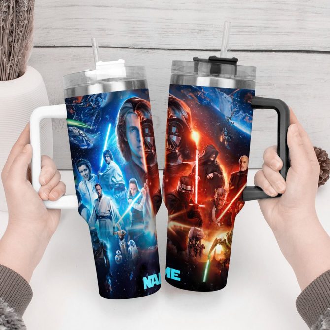 3D Star War Movies Custom Stanley Quencher 40Oz Stainless Steel Tumbler With Handle - Image 4