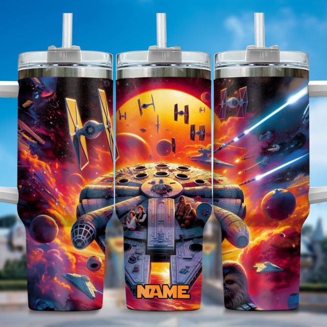 3D Star War Movies Custom Stanley Quencher 40Oz Stainless Steel Tumbler With Handle