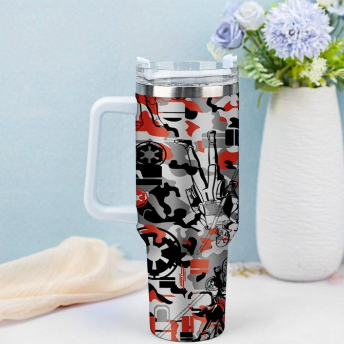 3D Star War Movies Custom Stanley Quencher 40Oz Stainless Steel Tumbler With Handle - Image 3