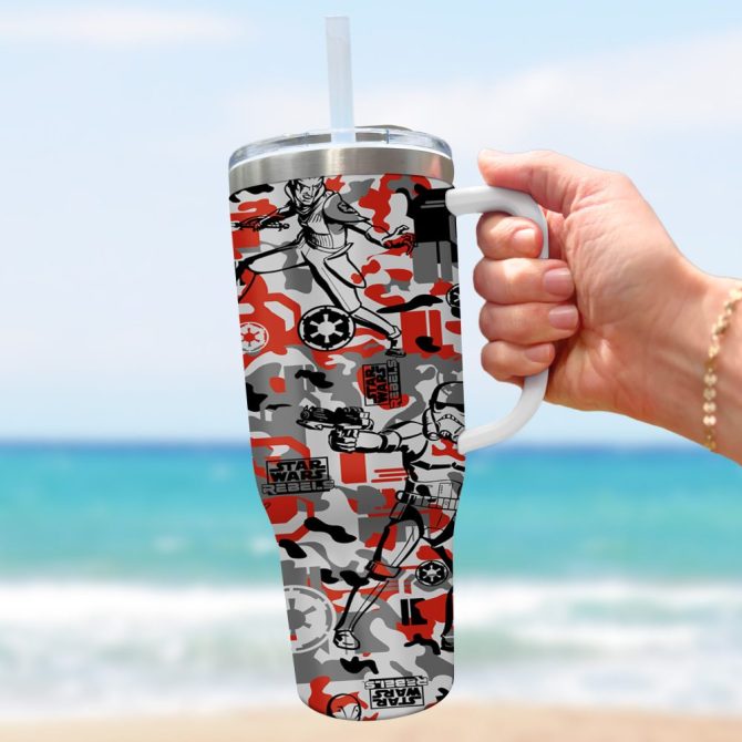 3D Star War Movies Custom Stanley Quencher 40Oz Stainless Steel Tumbler With Handle - Image 6