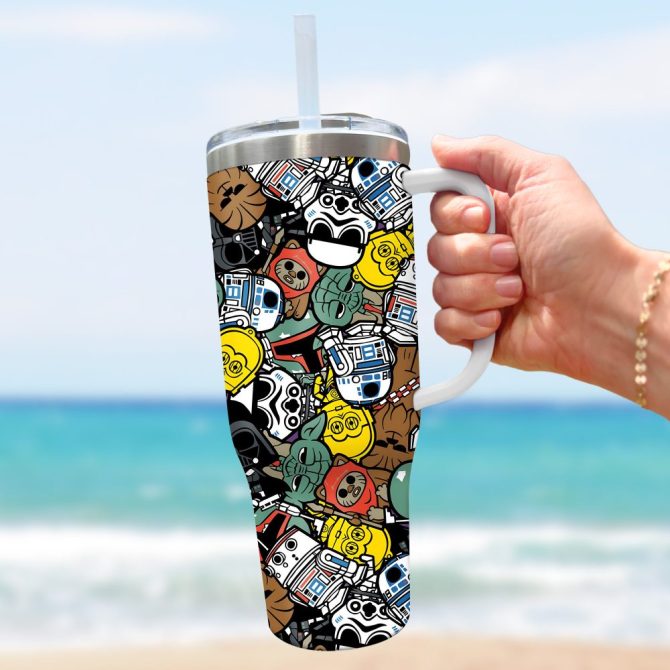 3D Star War Movies Custom Stanley Quencher 40Oz Stainless Steel Tumbler With Handle - Image 3