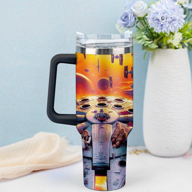 3D Star War Movies Custom Stanley Quencher 40Oz Stainless Steel Tumbler With Handle - Image 2