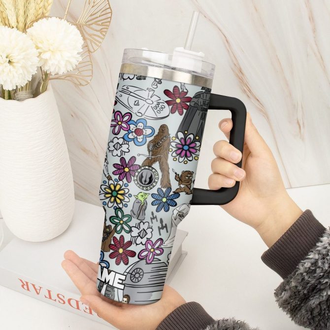 3D Star War Movies Custom Stanley Quencher 40Oz Stainless Steel Tumbler With Handle - Image 5