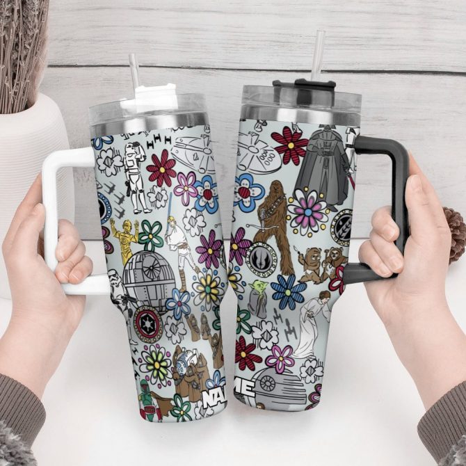 3D Star War Movies Custom Stanley Quencher 40Oz Stainless Steel Tumbler With Handle - Image 2