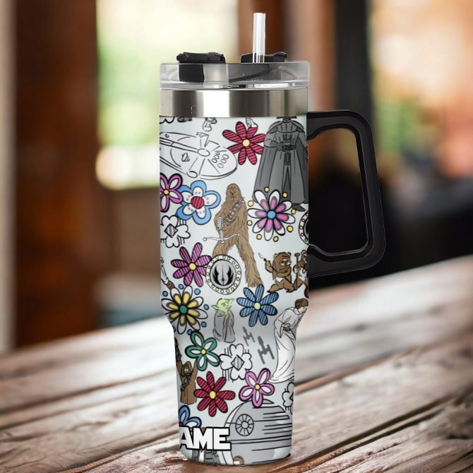 3D Star War Movies Custom Stanley Quencher 40Oz Stainless Steel Tumbler With Handle - Image 6
