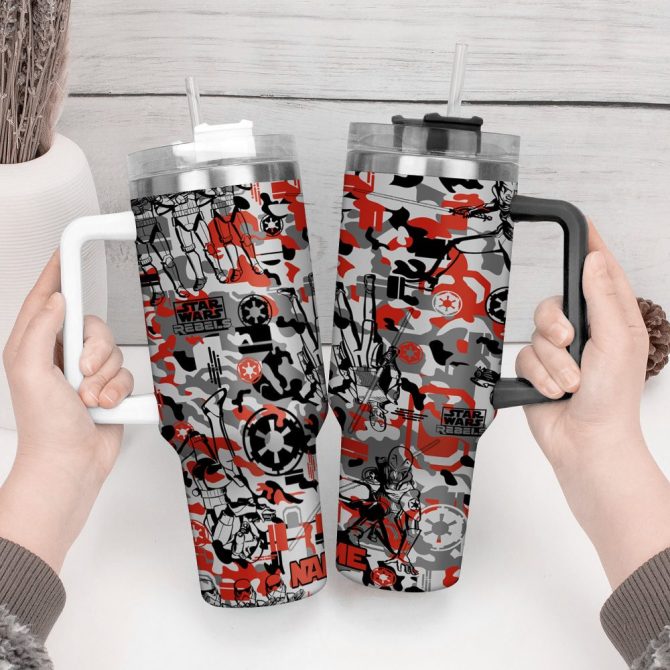 3D Star War Movies Custom Stanley Quencher 40Oz Stainless Steel Tumbler With Handle - Image 5