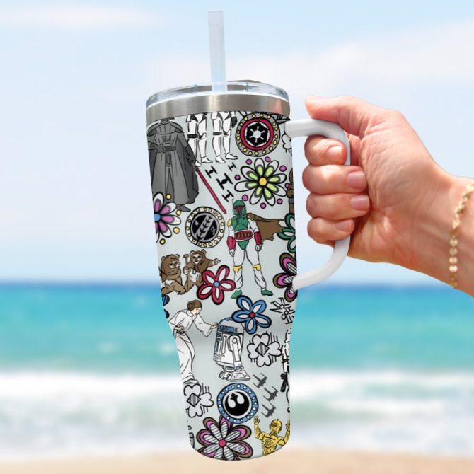 3D Star War Movies Custom Stanley Quencher 40Oz Stainless Steel Tumbler With Handle - Image 3