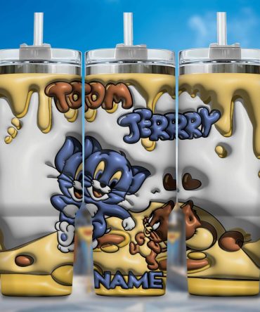3D Tom And Jerry Cartoon Custom Stanley Quencher 40Oz Stainless Steel Tumbler With Handle