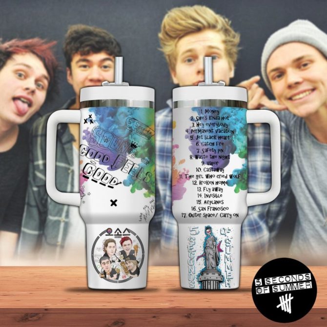 5 Seconds Of Summer Music Custom Stanley Quencher 40Oz Stainless Steel Tumbler